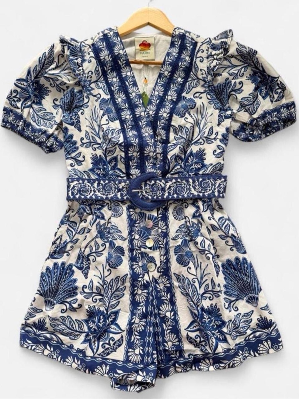 NWT FARM RIO Off-White Shell Garden Romper - Picture 4 of 11